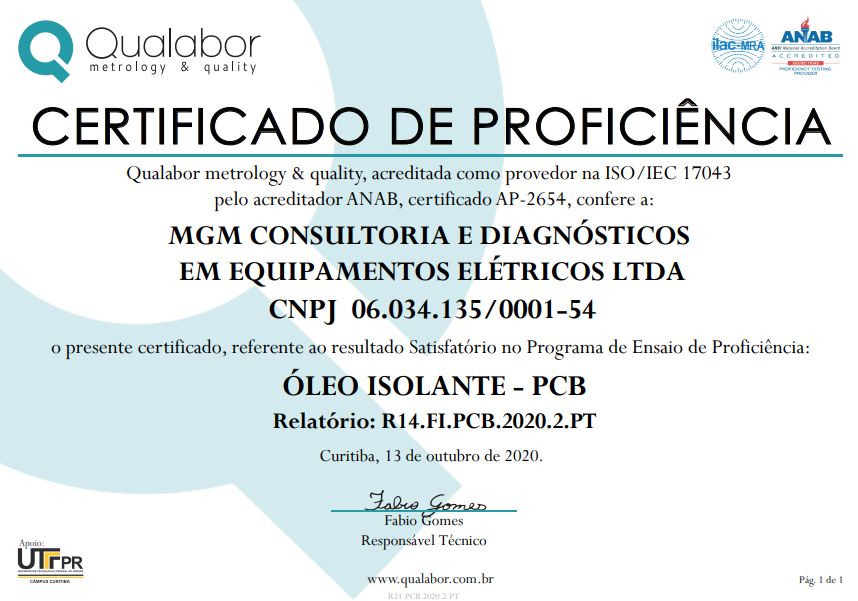 Certificado de Proficiência PEP PCB MGM